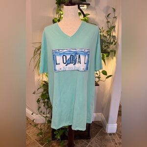 Men’s Aqua Blue Beach Graphic T-Shirt